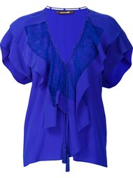 ruffled V-neck blouse Roberto Cavalli