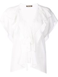 ruffled V-neck blouse Roberto Cavalli