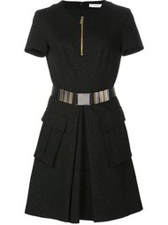 zipped round neck dress Versace Collection