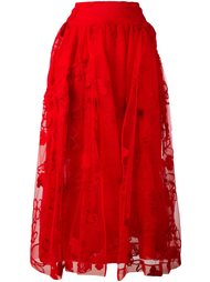 тюлевая юбка с цветочной вышивкой Simone Rocha