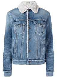 джинсовая куртка с меховой подкладкой Saint Laurent