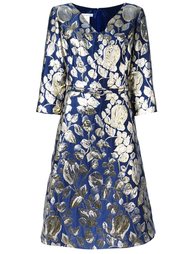 жаккардовое платье с цветочным узором Oscar de la Renta