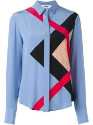 рубашка с кружевными панелями MSGM