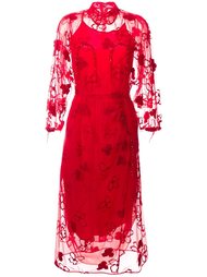 платье миди из тюля с цветочным узором Simone Rocha