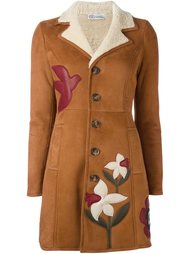 пальто из овчины с цветочной аппликацией Red Valentino