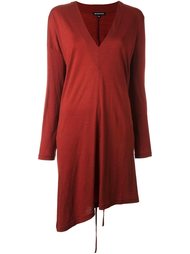 платье с V-образным вырезом и длинными рукавами Ann Demeulemeester