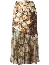 асимметричная юбка с цветочным принтом Christopher Kane