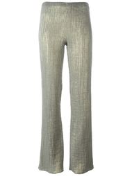 расклешенные брюки с эффектом металлик Romeo Gigli Vintage