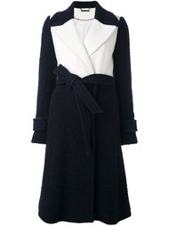 пальто дизайна колор-блок с поясом Diane Von Furstenberg
