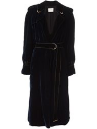 пальто с поясом и заостренными лацканами Lanvin