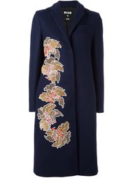 пальто с цветами из пайеток MSGM