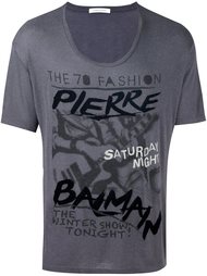 футболка с принтом граффити  Pierre Balmain