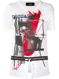 футболка с разрезом и молниями Dsquared2