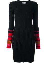 платье с отделкой в рубчик и полосатыми рукавами Sonia By Sonia Rykiel
