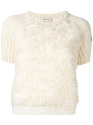textured front panel knit top Moncler