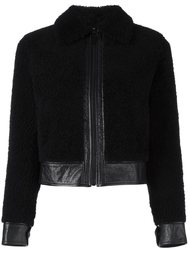 укороченная кожаная куртка Saint Laurent