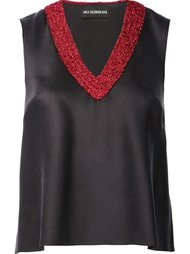 embellished V-neck tank  Vika Gazinskaya