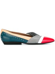 балетки дизайна колор-блок с заклепками Pollini