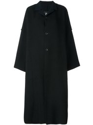 объемное однобортное пальто Yohji Yamamoto