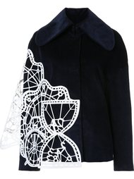 geometric panelled wide collar jacket Xiao Li