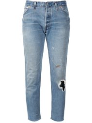 укороченные джинсы с потертой отделкой Re/Done