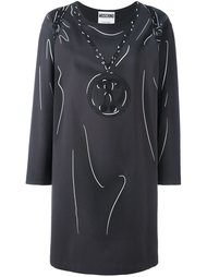 платье-толстовка с эффектом "тромплей" Moschino