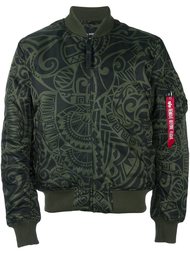 куртка бомбер с узором Alpha Industries