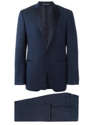 textured slim fit suit Canali