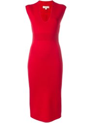 v-neck fitted midi dress Michael Michael Kors