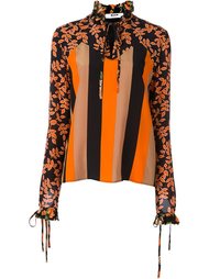 блузка в полоску с лиственным принтом MSGM