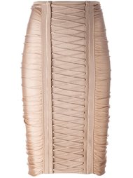 юбка на декоративной шнуровке   Balmain