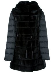 mink fur hooded puffer coat  Liska