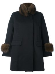 пальто с меховой отделкой Ermanno Scervino