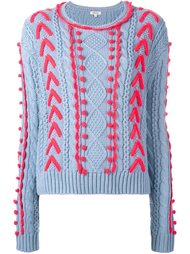 cable knit woven detail jumper Manoush