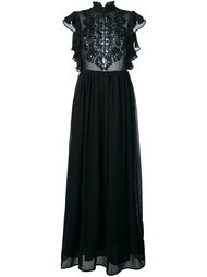 embroidered front semi sheer dress Manoush