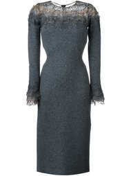 lace panel long sleeve shift dress Ermanno Scervino
