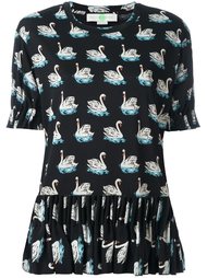 блузка с принтом лебедей Stella McCartney
