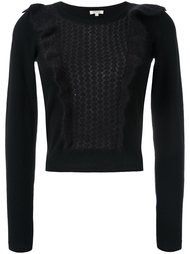 ruffle cable knit jumper Manoush