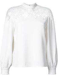 блузка с прозрачной кружевной панелью Huishan Zhang