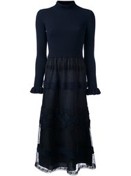 платье-свитер с кружевной юбкой Red Valentino