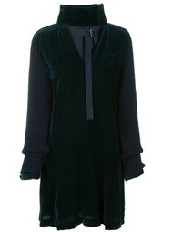 knitted sleeve velvet dress Sacai