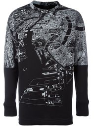 толстовка с принтом карты Jil Sander