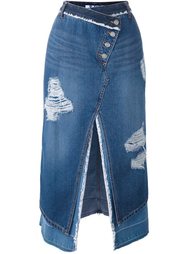 асимметричная джинсовая юбка Steve J &amp; Yoni P