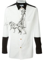 рубашка с контрастными панелями Yohji Yamamoto