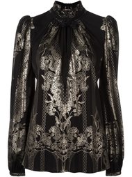 блузка с принтом металлик Roberto Cavalli