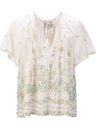 floral print sheer blouse Sea