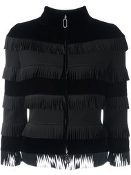 укороченная куртка с бахромой и бархатом Giorgio Armani