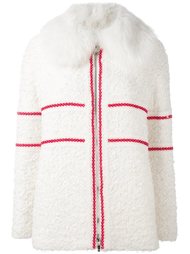 textured padded goat fur collar jacket Moncler Gamme Rouge