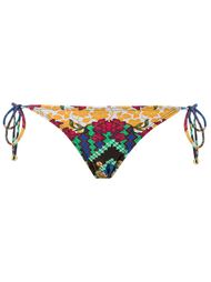 side-tie print bikini bottom Blue Man