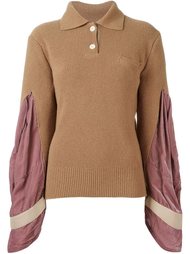 джемпер с бархатными рукавами Sacai